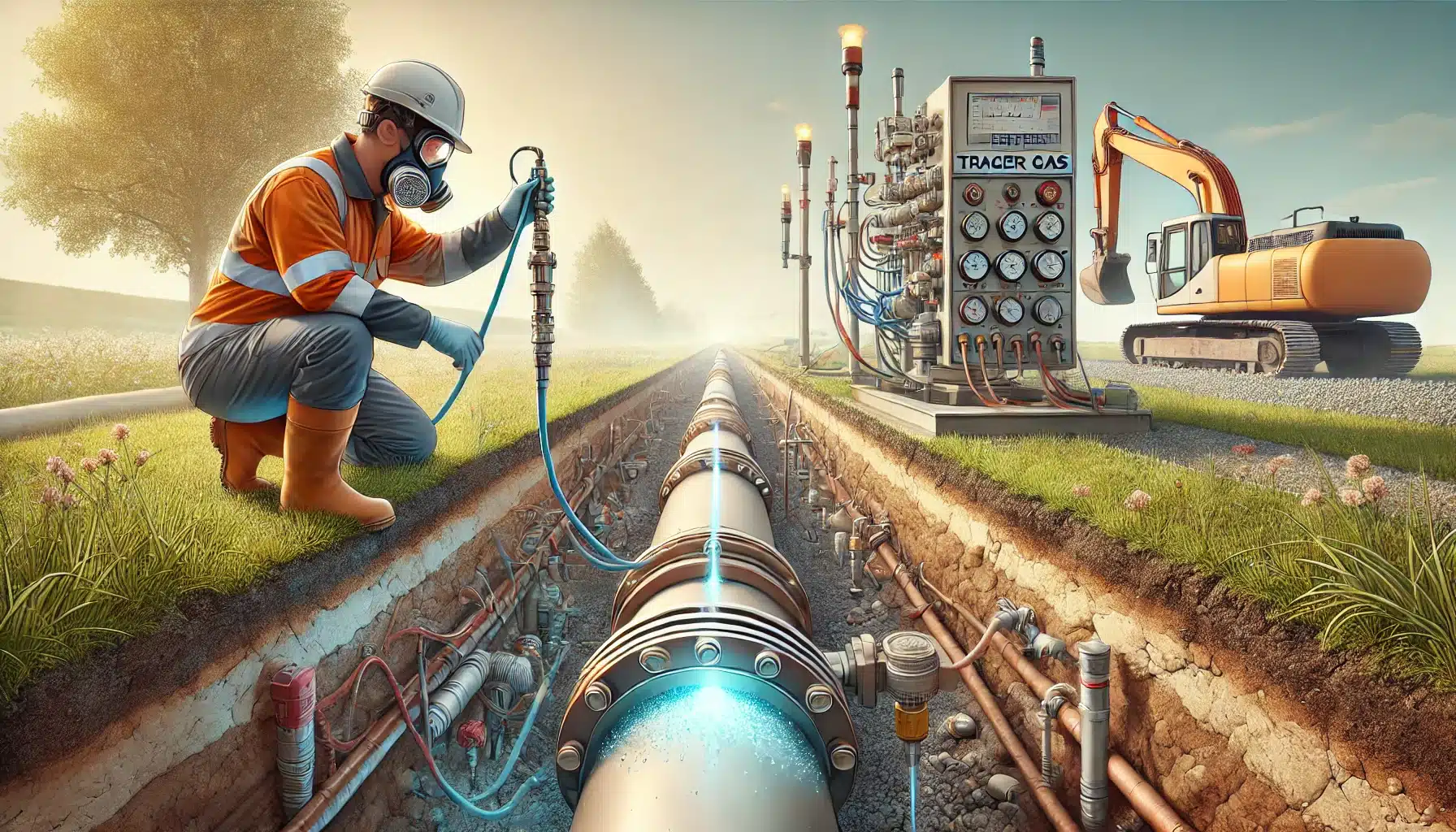 gaz traceur recherche de fuite canalisation enterrée